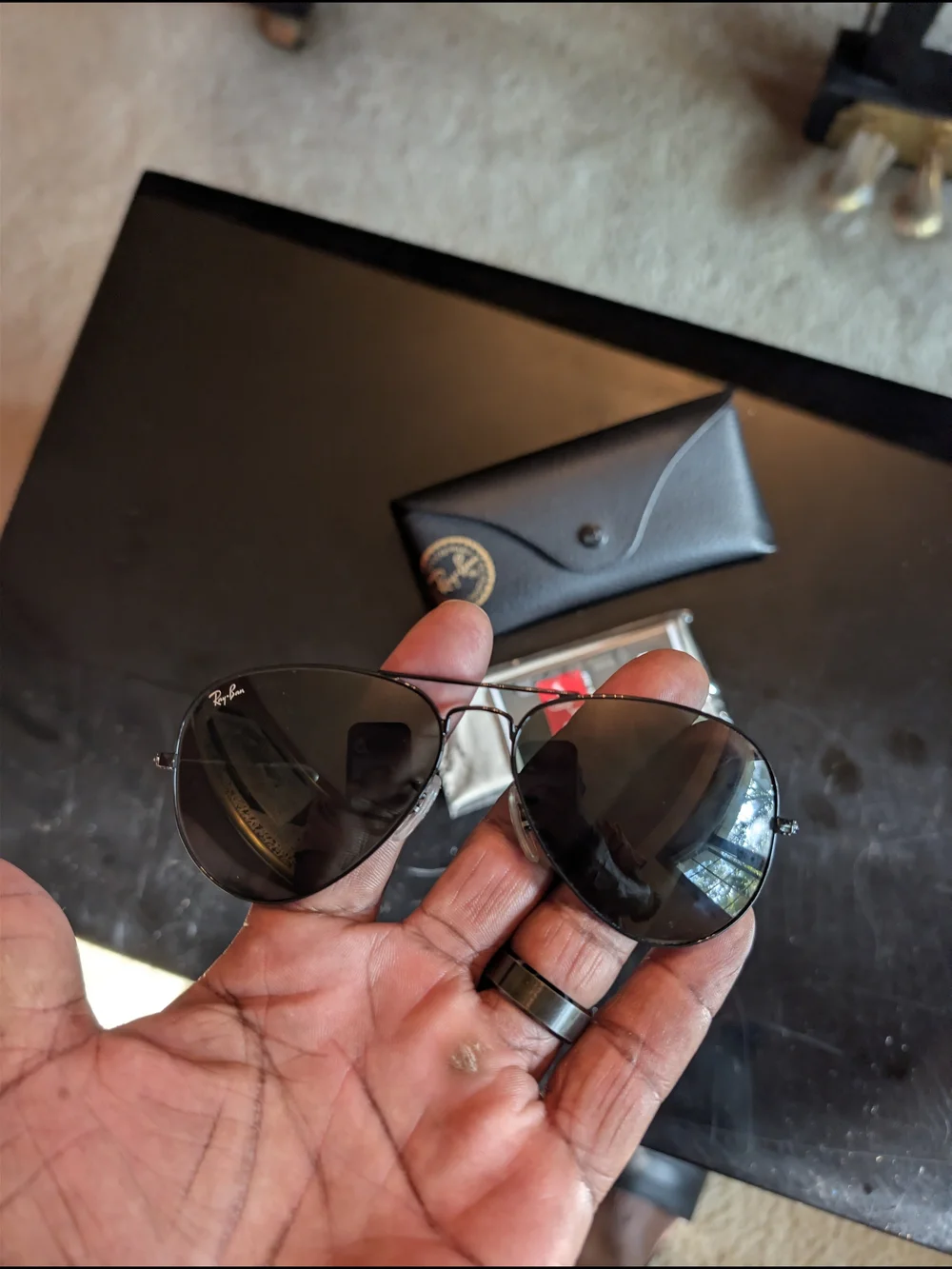 Ray-Ban Men’s Black Aviator Sunglasses